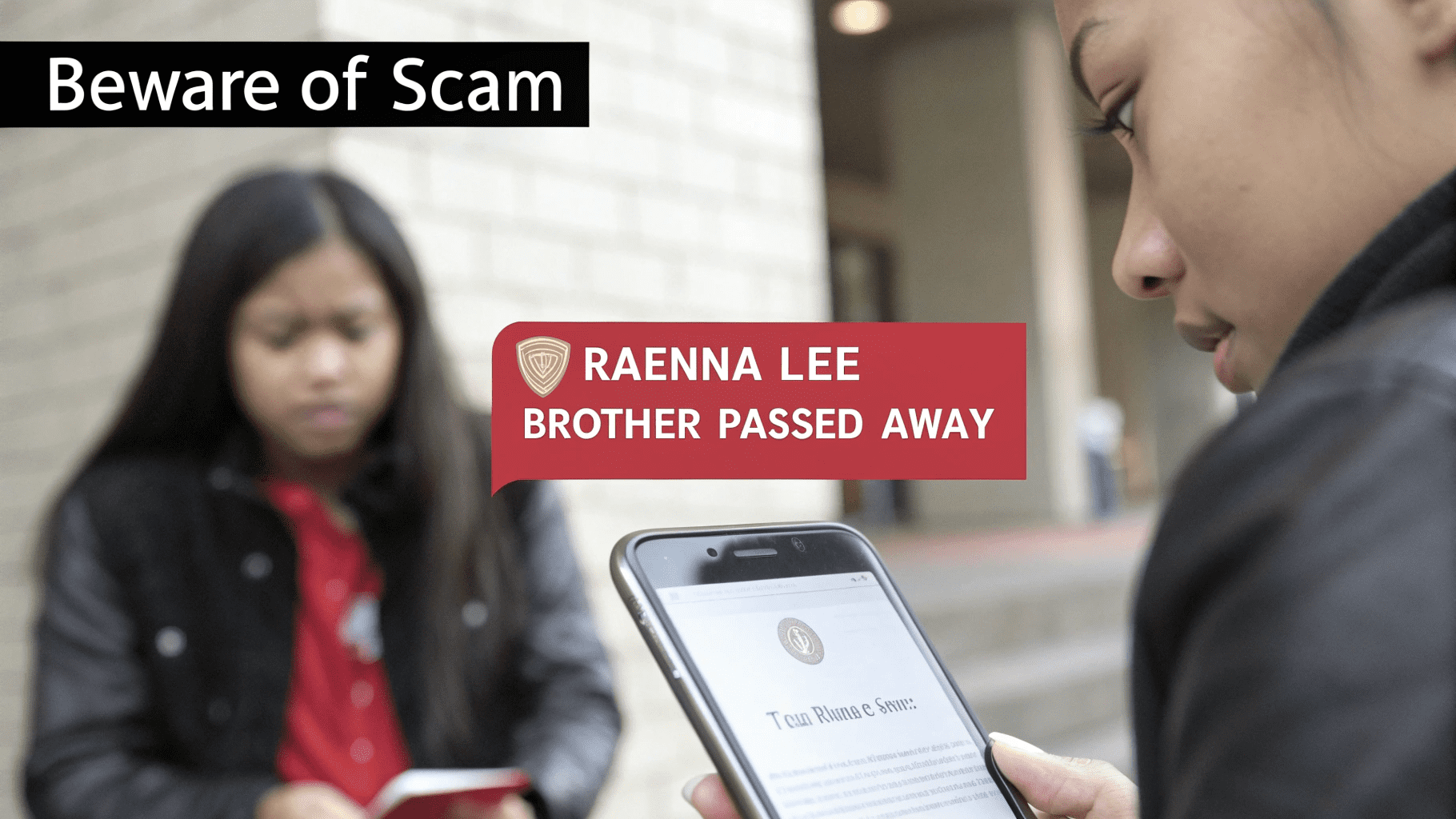 Raenna Lee brother passed away text scam
